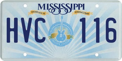 MS license plate HVC116