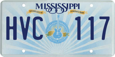 MS license plate HVC117