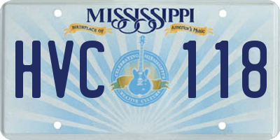 MS license plate HVC118