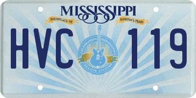 MS license plate HVC119