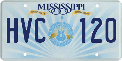 MS license plate HVC120