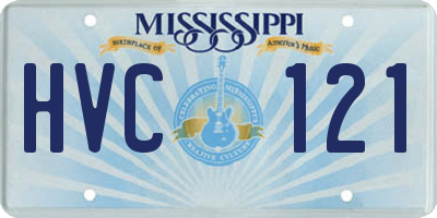 MS license plate HVC121