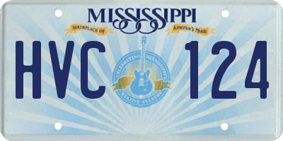 MS license plate HVC124