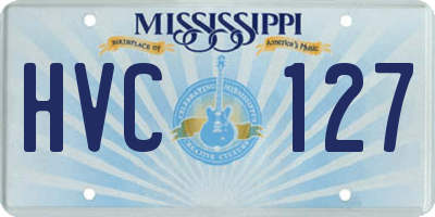 MS license plate HVC127