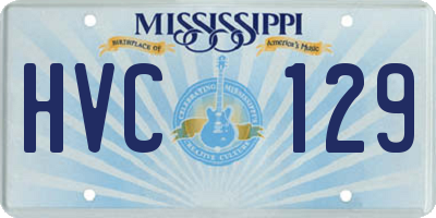 MS license plate HVC129