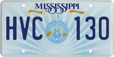 MS license plate HVC130