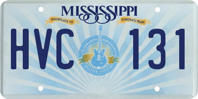 MS license plate HVC131