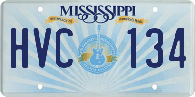 MS license plate HVC134