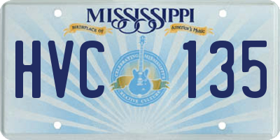 MS license plate HVC135