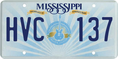 MS license plate HVC137