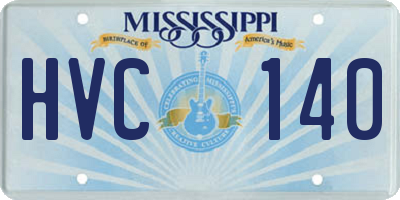 MS license plate HVC140