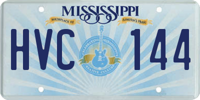 MS license plate HVC144