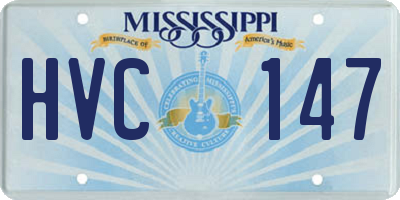 MS license plate HVC147
