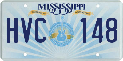 MS license plate HVC148
