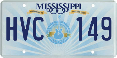 MS license plate HVC149