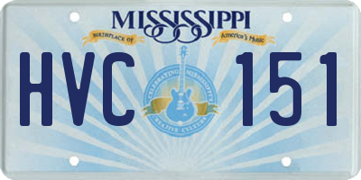 MS license plate HVC151