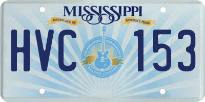 MS license plate HVC153