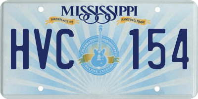 MS license plate HVC154