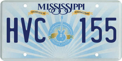 MS license plate HVC155