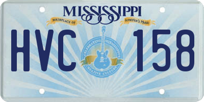 MS license plate HVC158