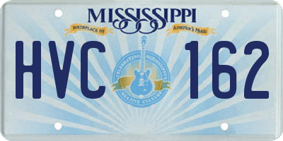 MS license plate HVC162