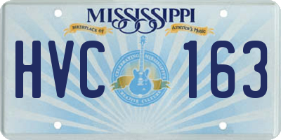 MS license plate HVC163