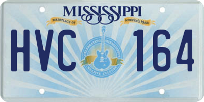 MS license plate HVC164