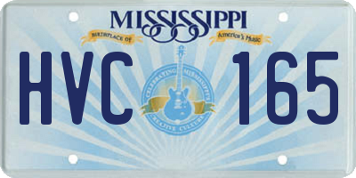 MS license plate HVC165