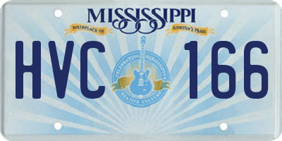 MS license plate HVC166