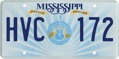 MS license plate HVC172