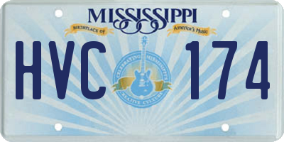 MS license plate HVC174