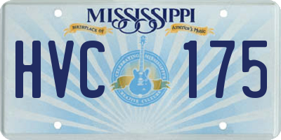 MS license plate HVC175