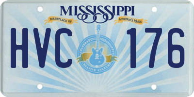 MS license plate HVC176