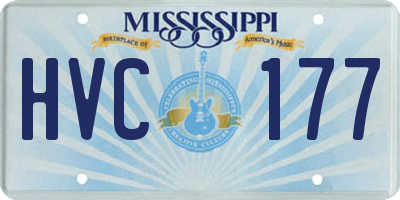 MS license plate HVC177