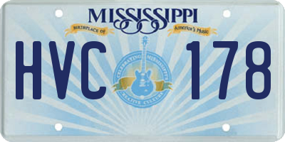 MS license plate HVC178
