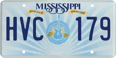 MS license plate HVC179