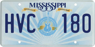 MS license plate HVC180