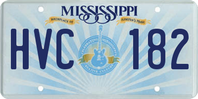 MS license plate HVC182
