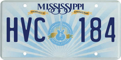 MS license plate HVC184