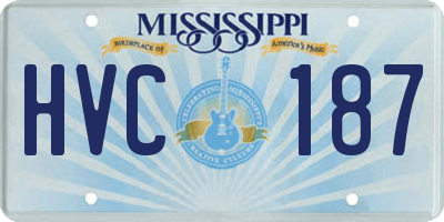 MS license plate HVC187