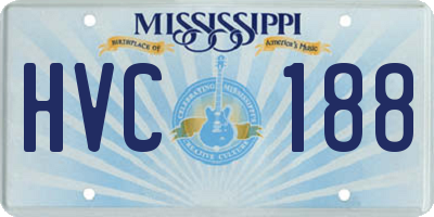 MS license plate HVC188