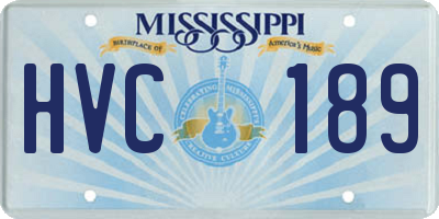 MS license plate HVC189