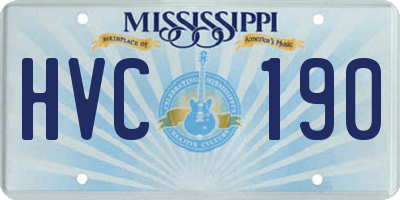 MS license plate HVC190