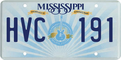 MS license plate HVC191