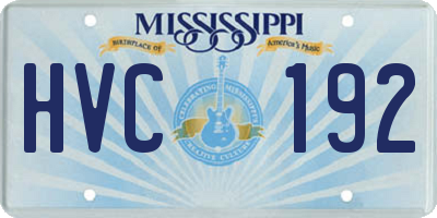 MS license plate HVC192