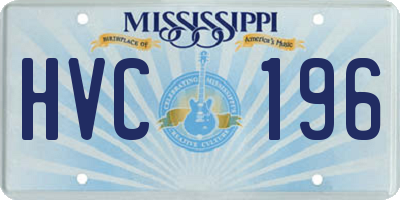 MS license plate HVC196
