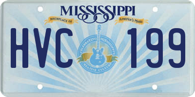 MS license plate HVC199