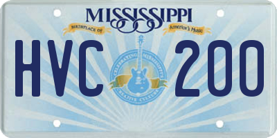 MS license plate HVC200