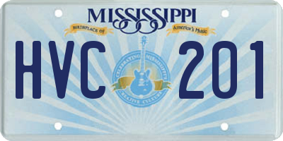 MS license plate HVC201