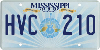 MS license plate HVC210